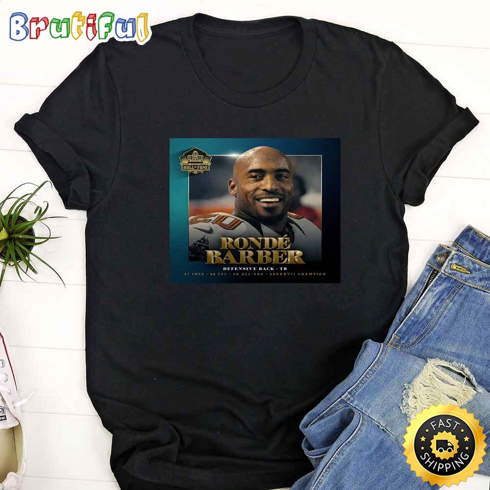 Nfl Hall Of Fame 2023 Ronde Barber Black T Shirt ftrben