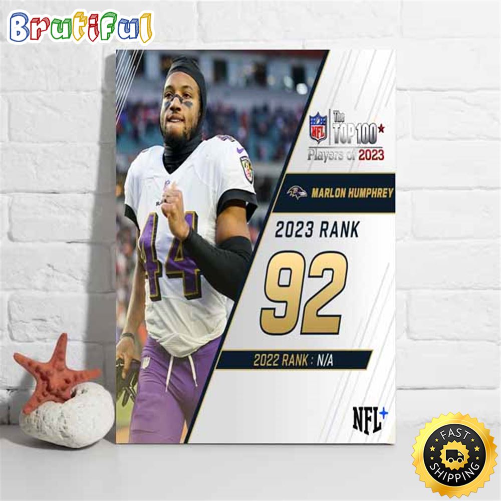 Nfl The Top 100 Players Of 2023 Baltimore Ravens Marlon Humphrey Poster mck1aq