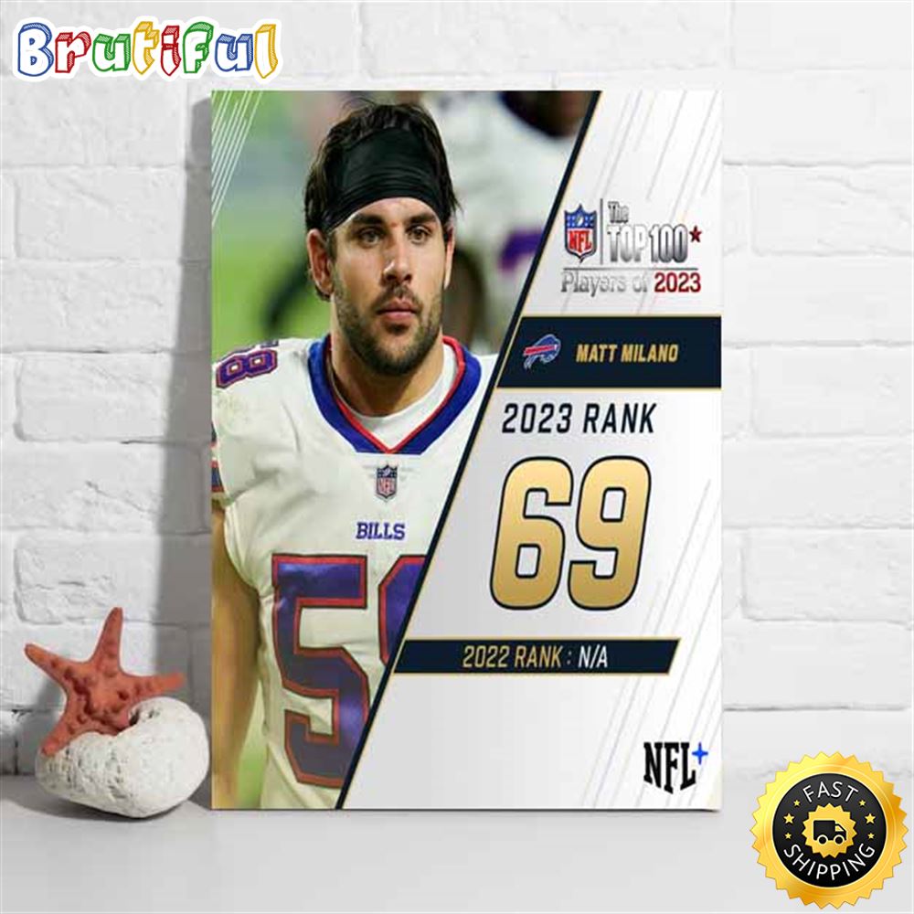 Nfl The Top 100 Players Of 2023 Buffalo Bills Matt Milano Poster v8kktq