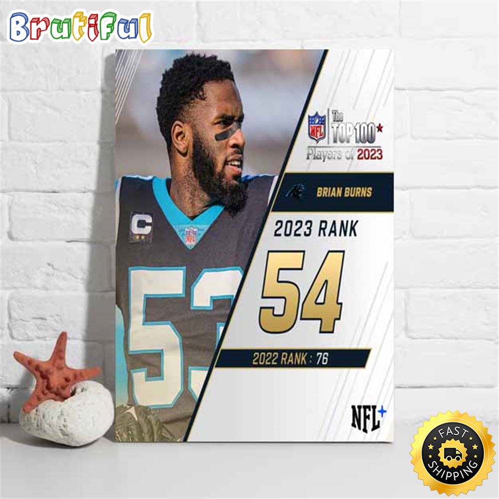 Nfl The Top 100 Players Of 2023 Carolina Panthers Brian Burns Poster jmgixs