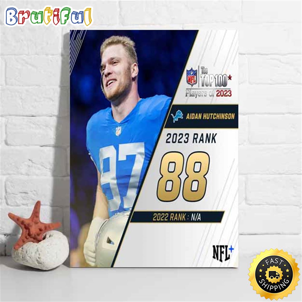 Nfl The Top 100 Players Of 2023 Detroit Lions Aidan Hutchinson Poster t3elnj