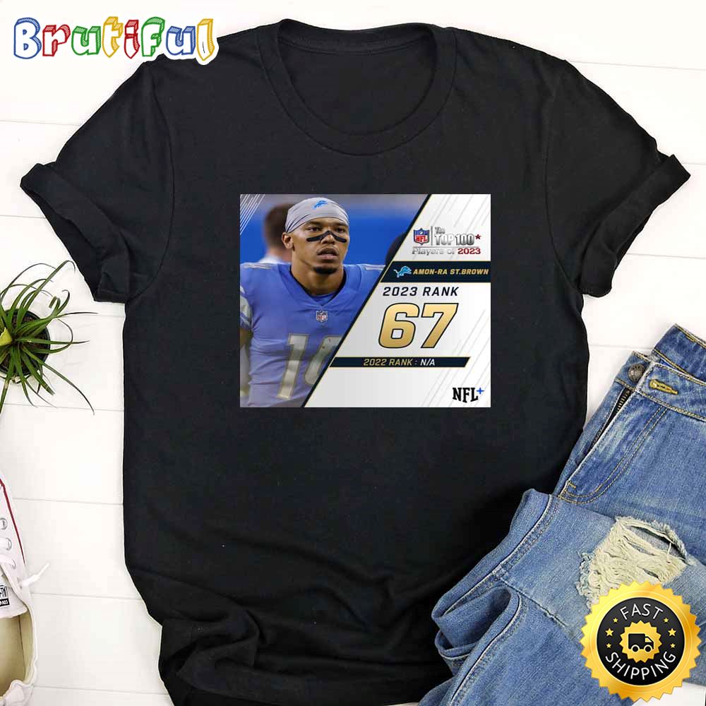 Nfl The Top 100 Players Of 2023 Detroit Lions Amon Ra St.Brown T Shirt xzhws9
