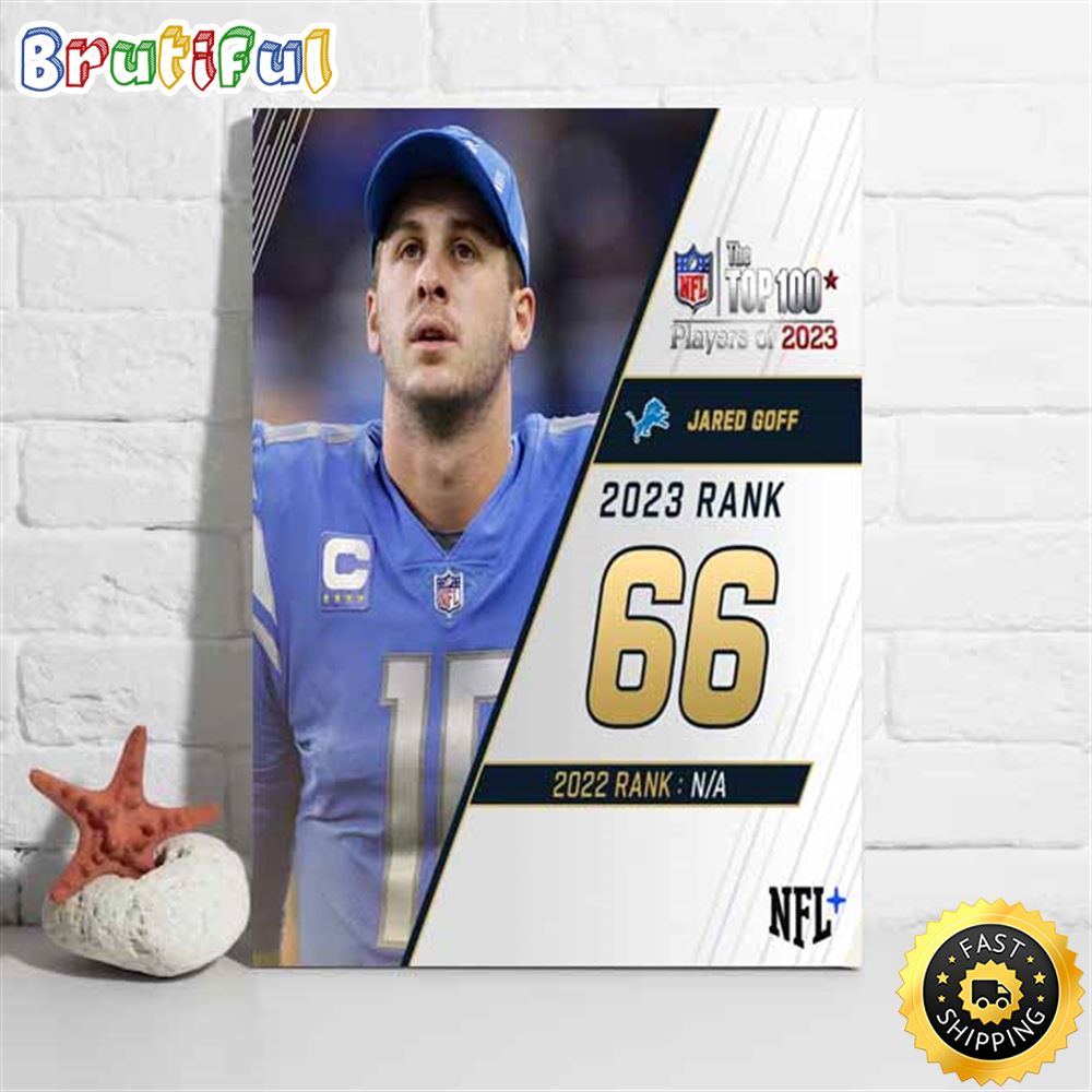 Nfl The Top 100 Players Of 2023 Detroit Lions Jared Goff Poster fz5eyh