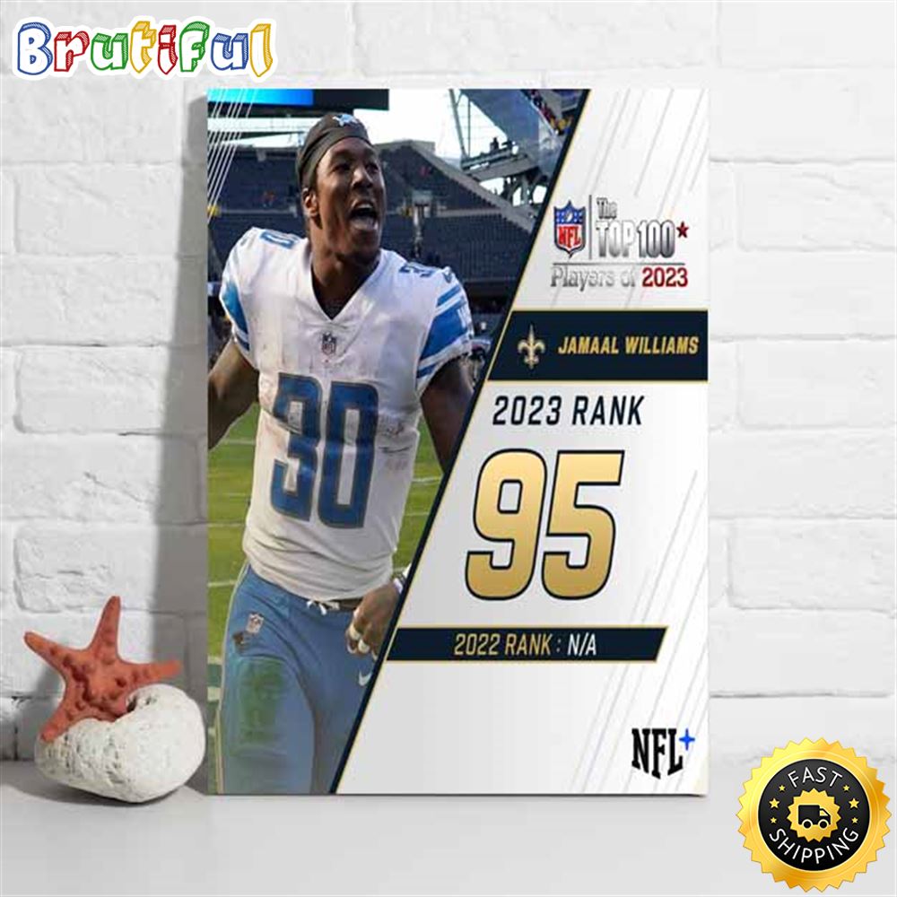 Nfl The Top 100 Players Of 2023 New Orleans Saints Jamaal Williams Poster hwcqfx