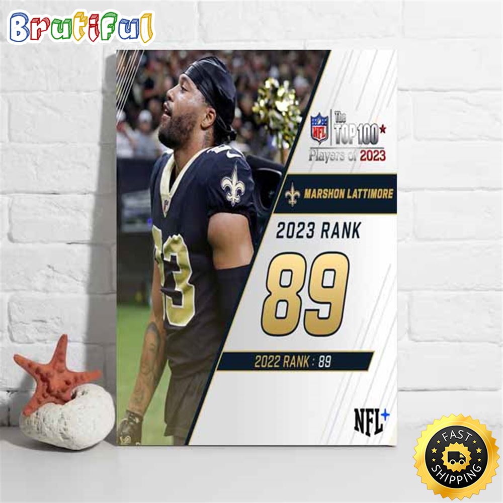 Nfl The Top 100 Players Of 2023 New Orleans Saints Marshon Lattimore Poster lmpqna
