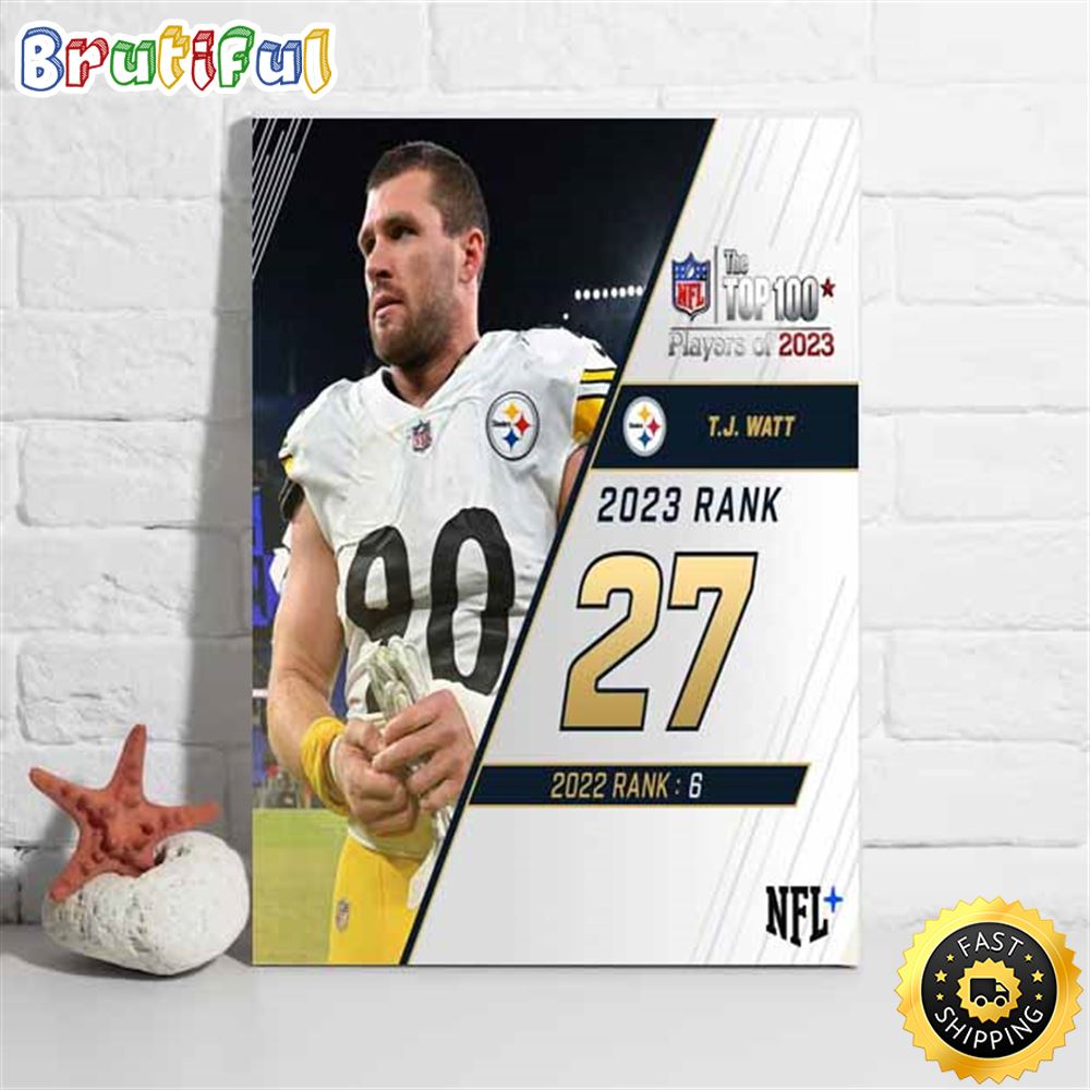 Nfl The Top 100 Players Of 2023 Pittsburgh Steelers T.J. Watt Poster r1stsf