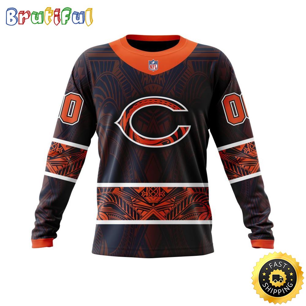 Personalized NFL Chicago Bears Crewneck Sweatshirt Specialized Native With Samoa Culture For Football Fans 1 f6ksxb