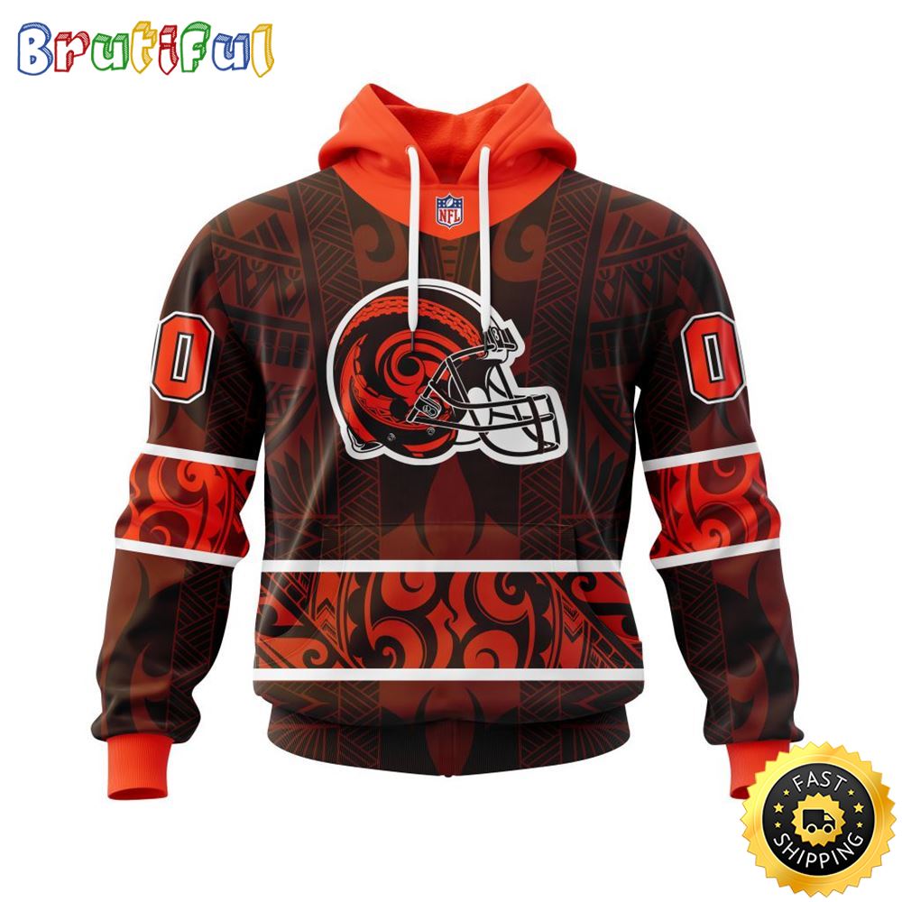 Personalized NFL Cleveland Browns All Over Print 3D Hoodie Specialized Native With Samoa Culture Unisex Hoodie 1 i0yfug