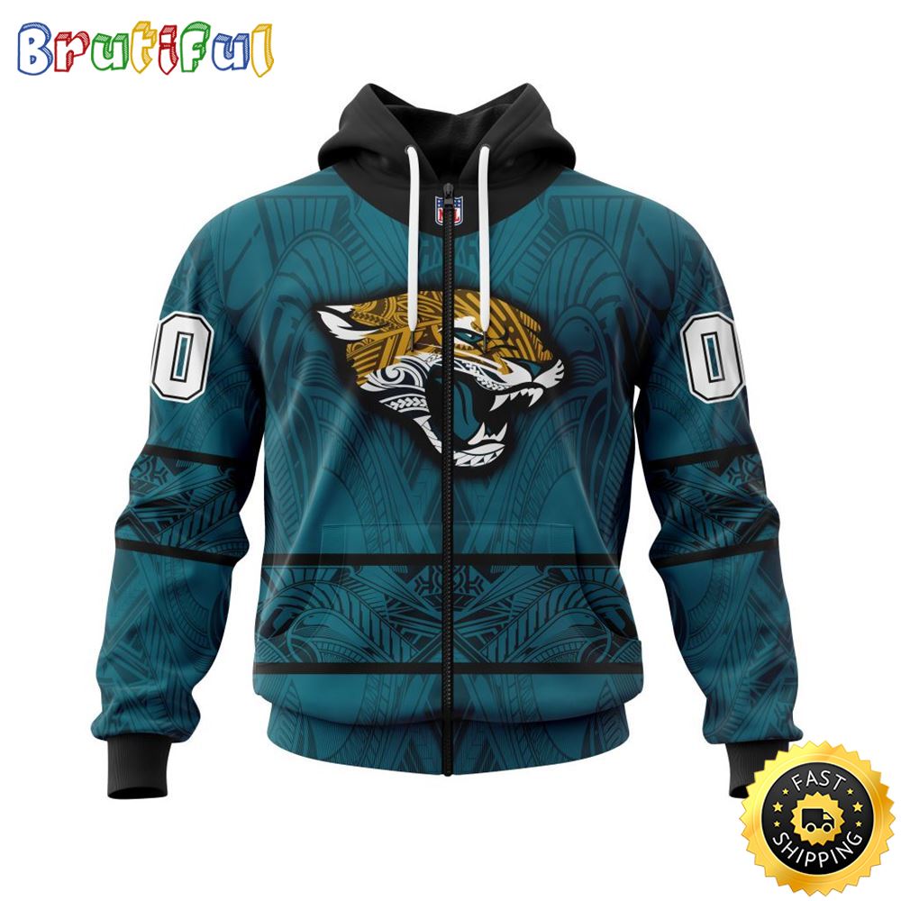 Personalized NFL Jacksonville Jaguars All Over Print Zip Hoodie 3D Specialized Native With Samoa Culture Unisex Hoodie 1 kqot90