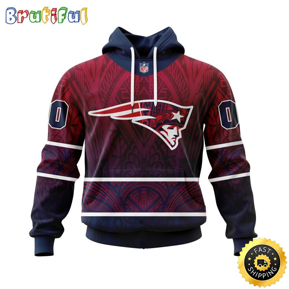 Personalized NFL New England Patriots All Over Print 3D Hoodie Specialized Native With Samoa Culture Unisex Hoodie 1 lc75bd