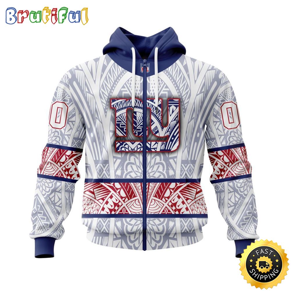 Personalized NFL New York Giants All Over Print Zip Hoodie 3D Specialized Native With Samoa Culture Unisex Hoodie 1 snhg6u
