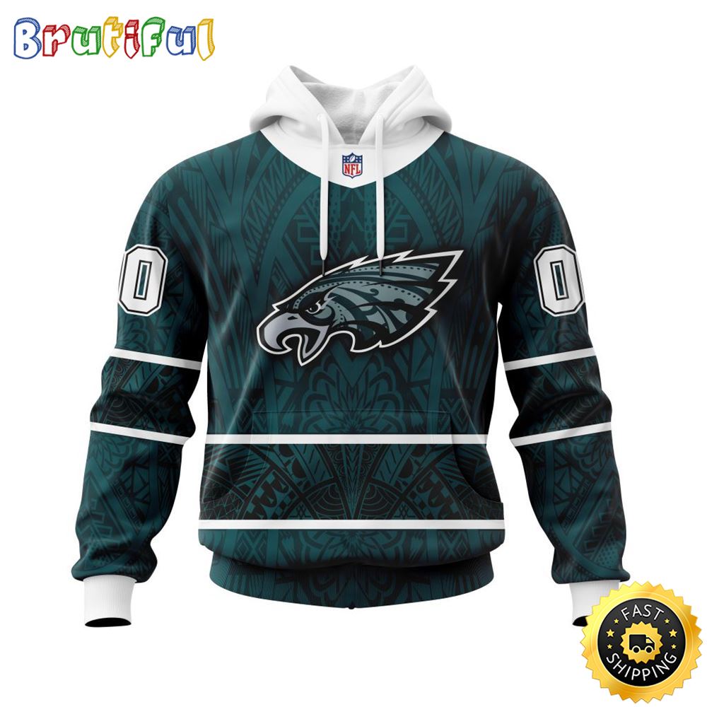 Personalized NFL Philadelphia Eagles All Over Print 3D Hoodie Specialized Native With Samoa Culture Unisex Hoodie 1 ud1paz