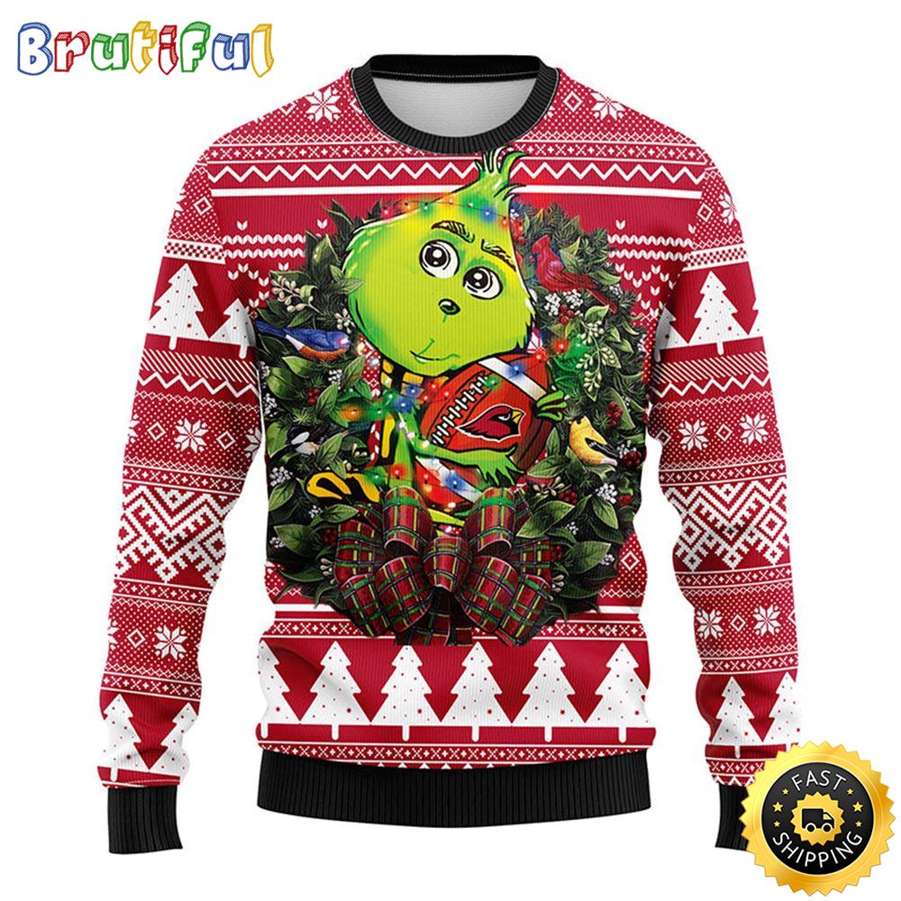 Arizona Cardinals Christmas Ugly Sweater Grinch Hug Xmas Day Show Your Team Spirit 1 xhnsdc