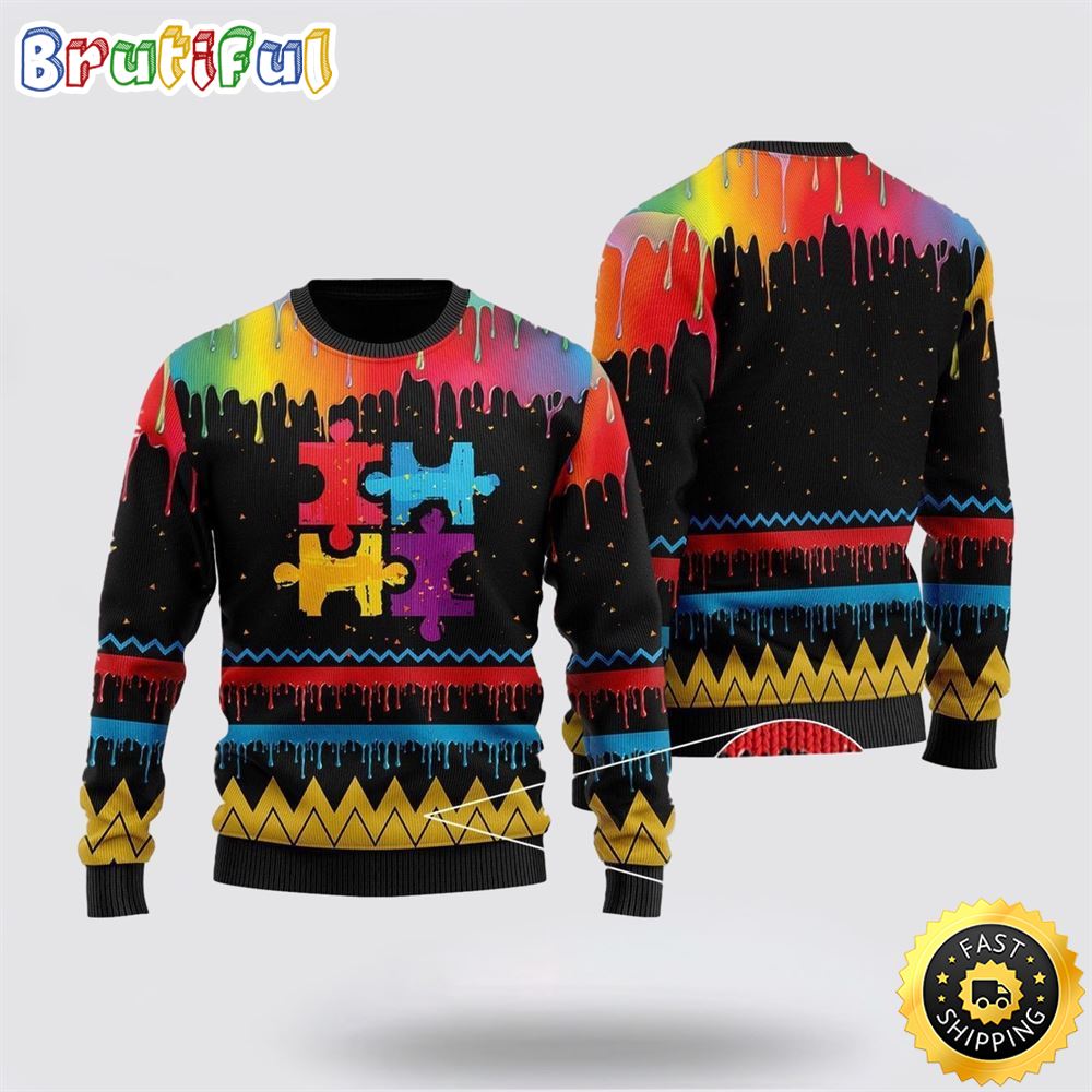 Autism Awareness Colorful Water 3D Ugly Christmas Sweater Christmas Gift For That Everyone Will Love 1 nygvfv