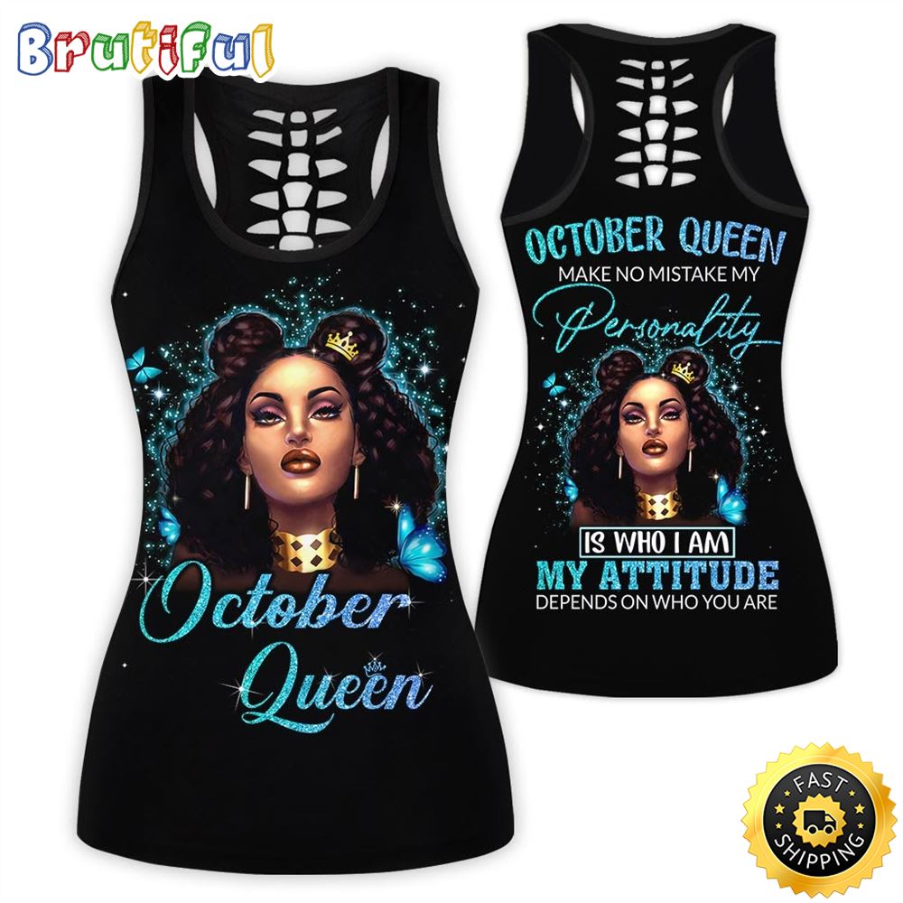 BLue October Girl All Over Print 3D Tank Top My Attitude Gift For Women 1 rfqvsw