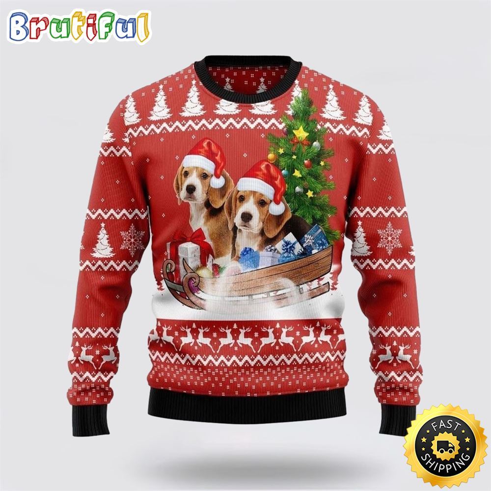 Beagle Dashing 3D Ugly Christmas Sweater Show Your Love For Your Furry Friend 1 hbghve