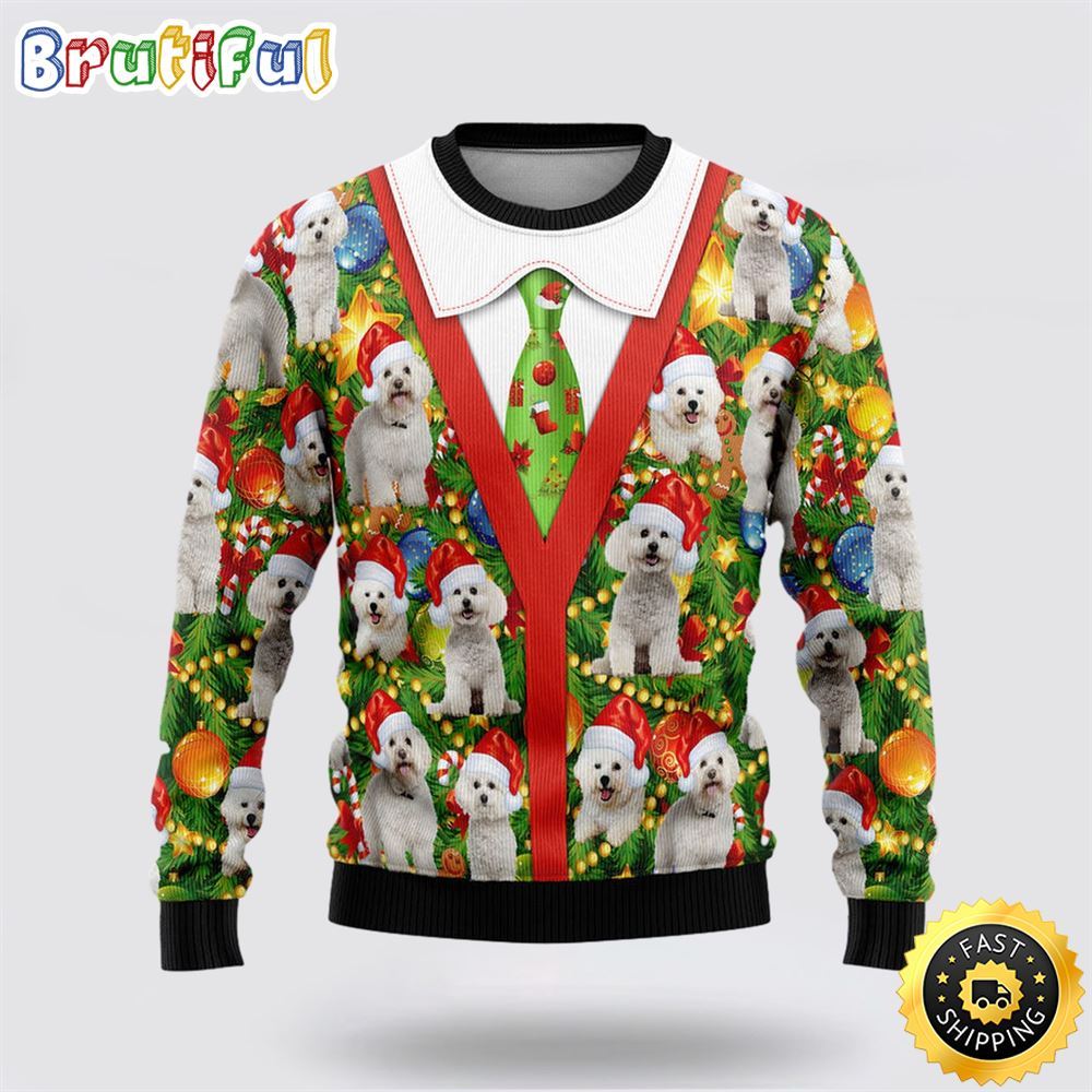 Bichon Xmas Pine Ugly Christmas Sweater Show Your Love For Your Furry Friend 1 om1w5j
