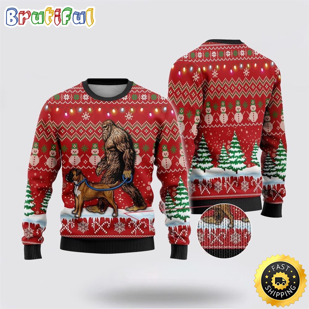 Bigfoot Goes To Spend Christmas With Shletie Ugly Christmas Sweater 1 gpyoqx