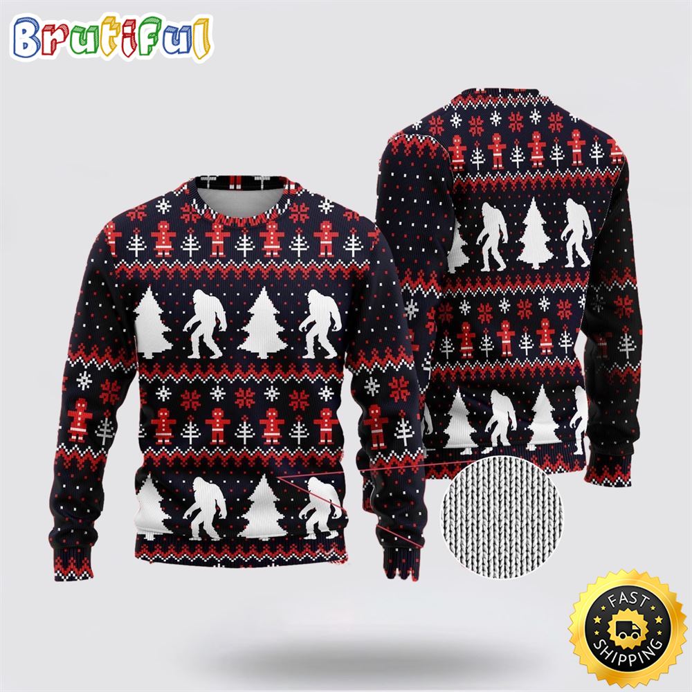 Bigfoot Sweet Ginger Cookies Ugly Christmas Sweater 1 ecd0pe