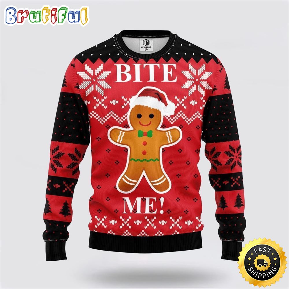 Bite Me Ugly Christmas Sweater Christmas Gift For That Everyone Will Love 1 fxqmvz