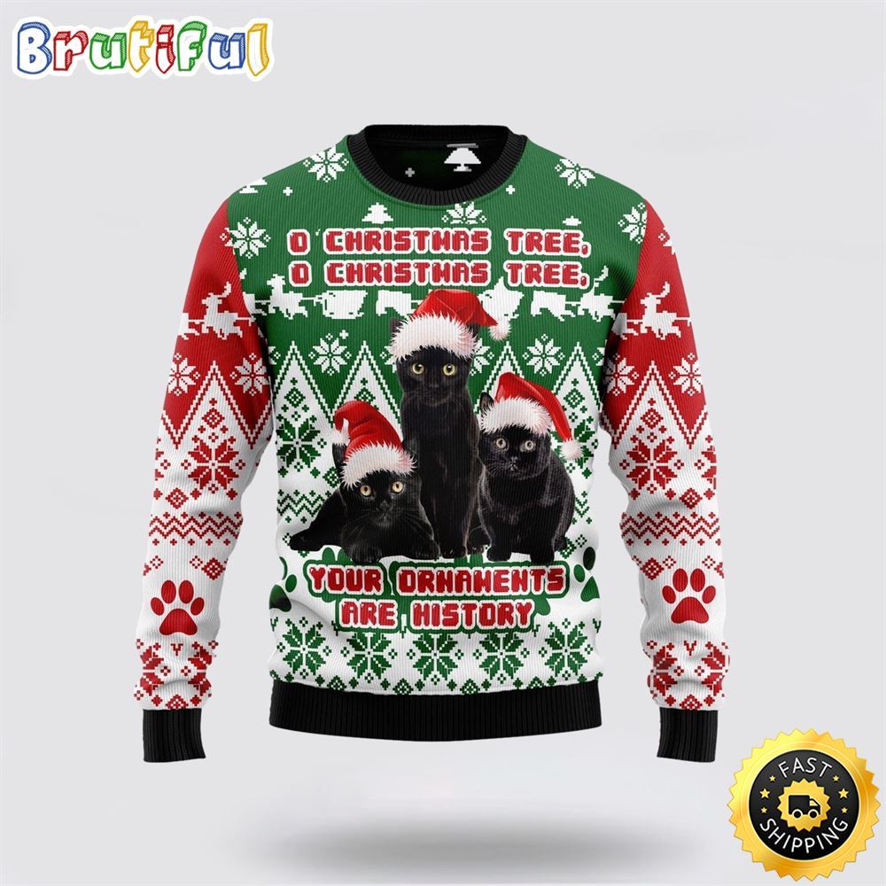 Black Cat Oh Christmas Tree Ugly Christmas Sweater Perfect Christmas Gift For Cat Lover 1 qlwz4q