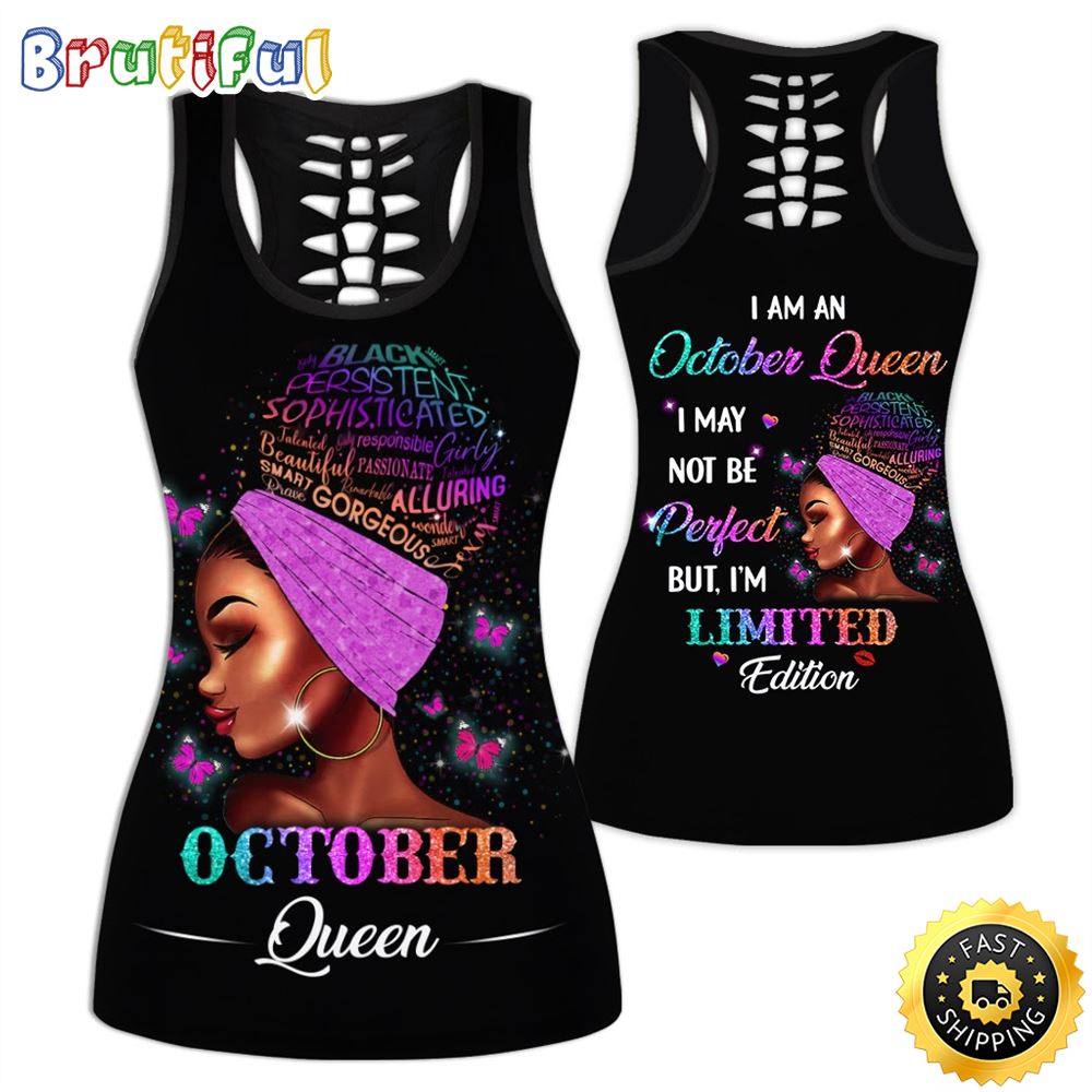 Black October Girl All Over Print 3D Tank Top I Am Unique Gift For Women 1 nrrt2o
