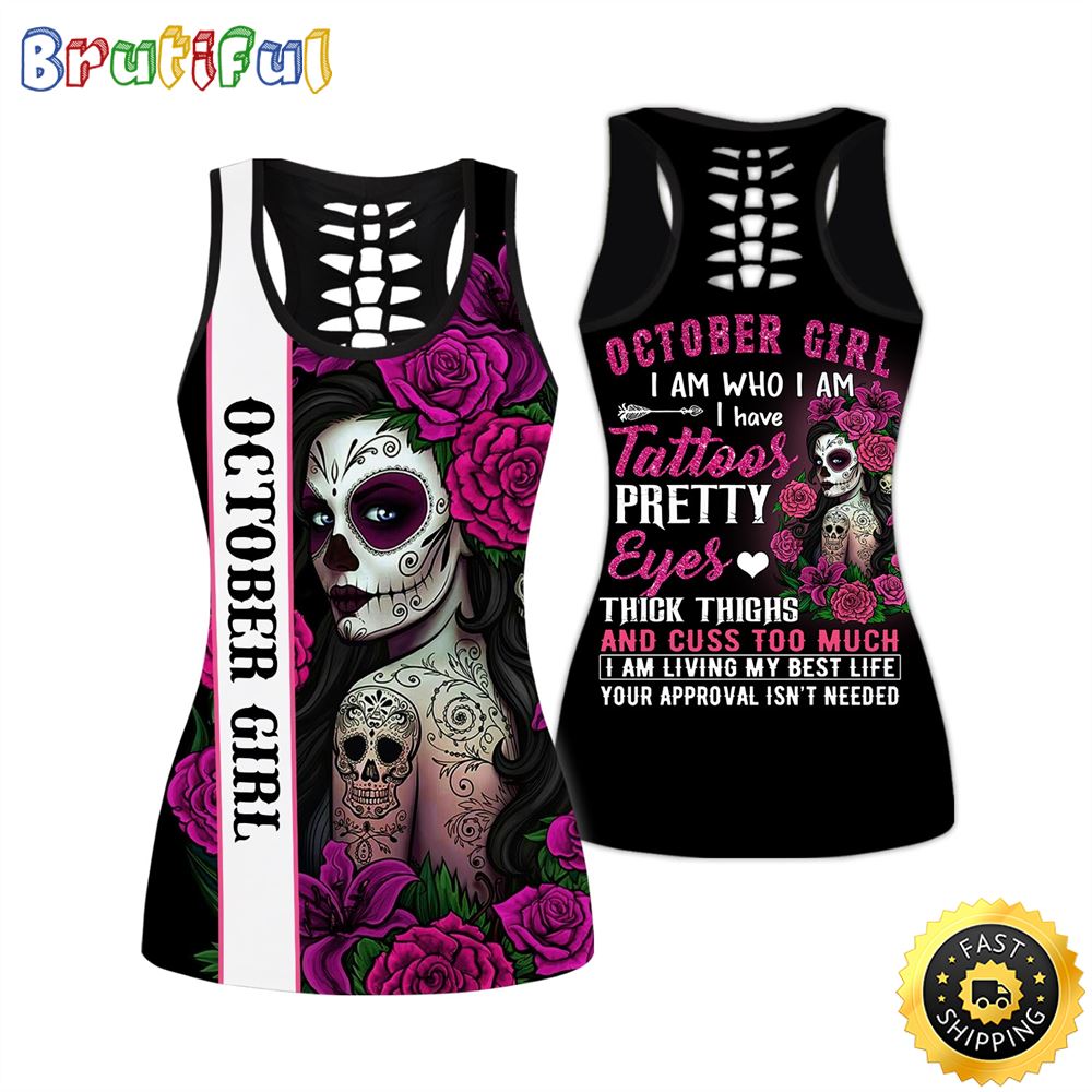 Black October Girl All Over Print 3D Tank Top I Have Tattoos Pretty Gift For Women 1 n5fqkm