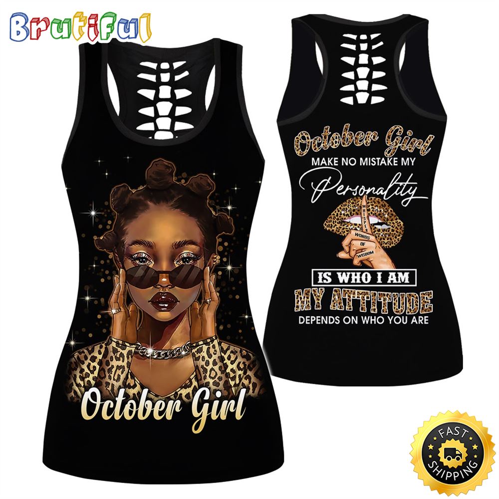 Black October Girl All Over Print 3D Tank Top My Attitude Is A Mirror Gift For Women 1 dalcb9
