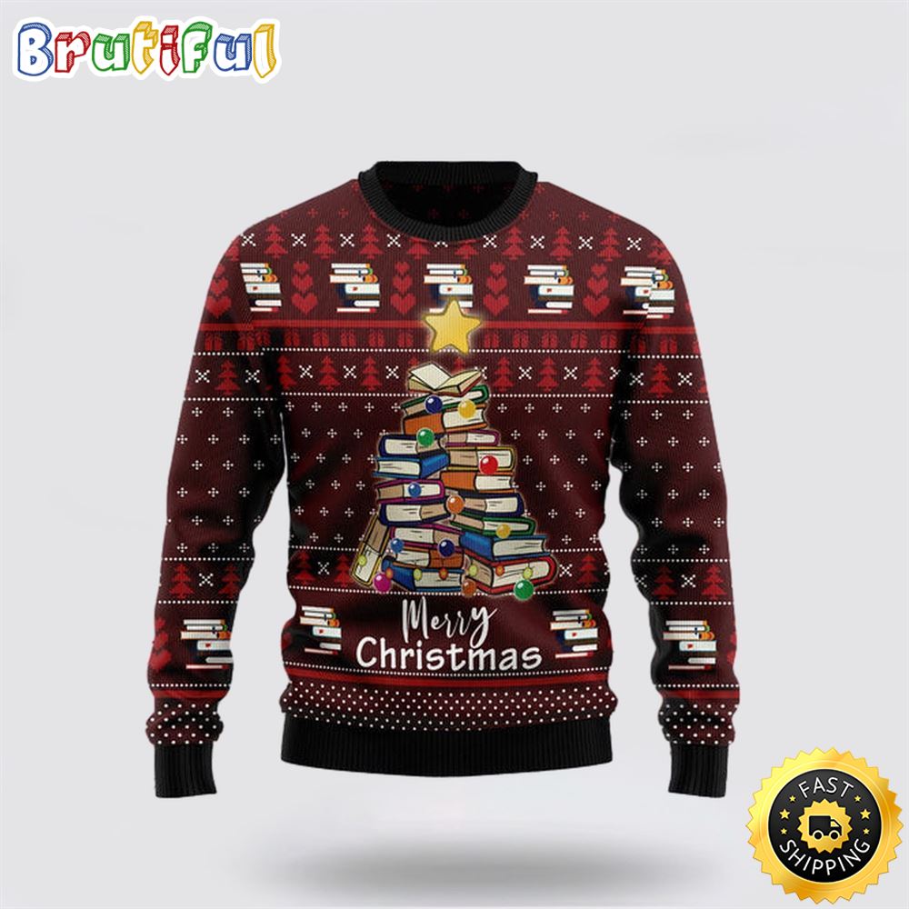 Book Pine Ugly Christmas Sweater Christmas Gift For That Everyone Will Love 1 o3xktf