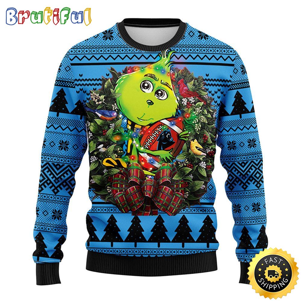 Carolina Panthers Christmas Ugly Sweater Grinch Hug Xmas Day Show Your Team Spirit 1 riymd9
