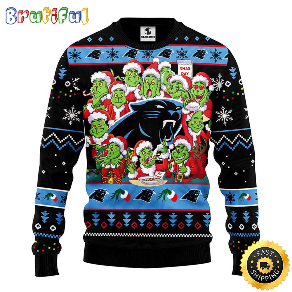 Carolina Panthers Christmas Ugly Sweater Print 12 Grinch Xmas Day Show Your Team Spirit 1 i8tiu2