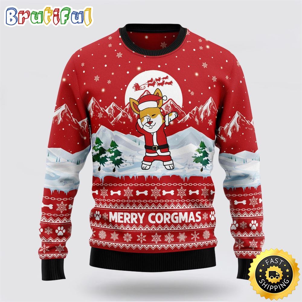 Corgi Merry Xmas Ugly Christmas Sweater Show Your Love For Your Furry Friend 1 jcgdp4
