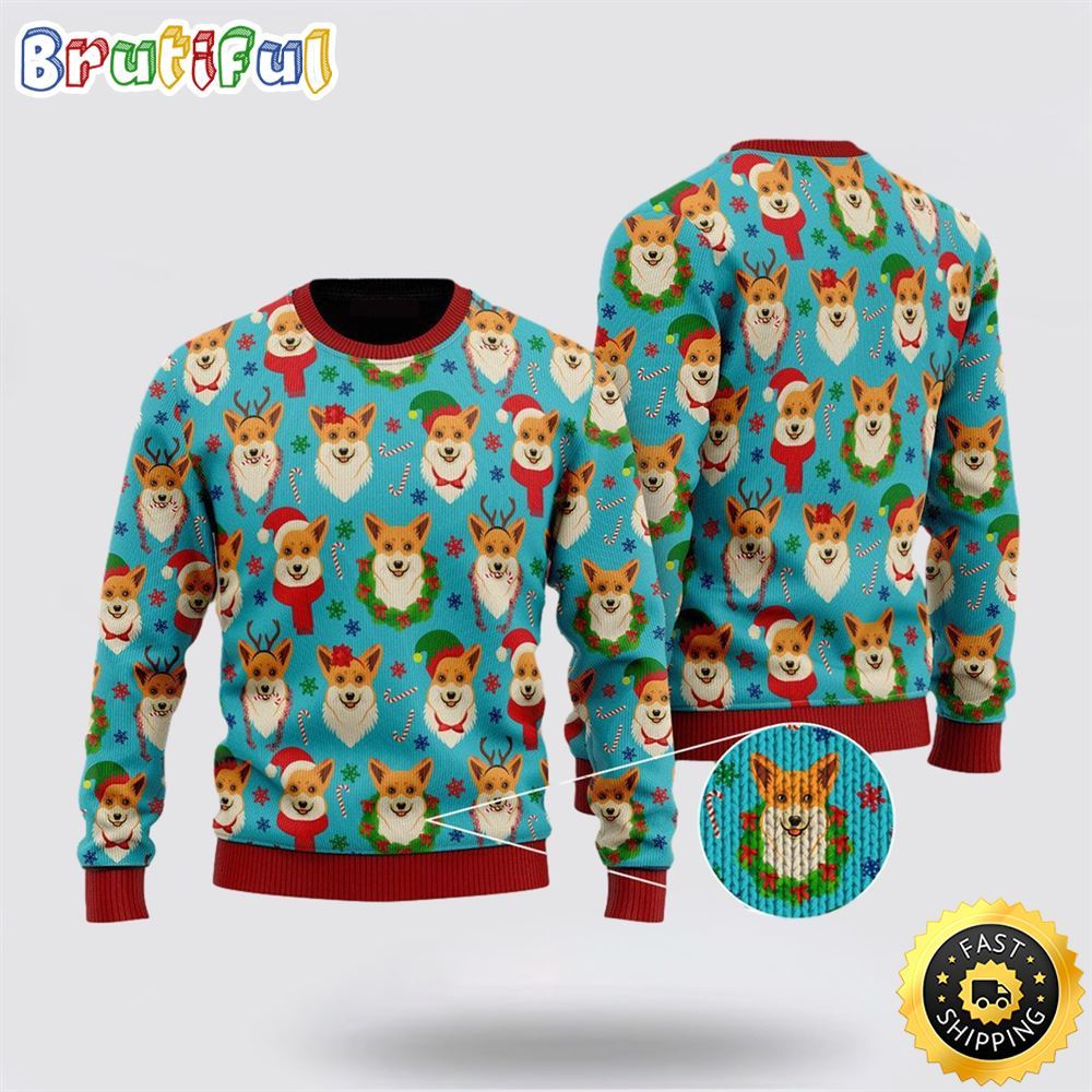 Corgi Snow Dog Christmas Ugly Christmas Sweater Show Your Love For Your Furry Friend 1 win1on