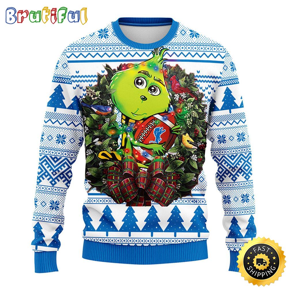 Detroit Lions Christmas Ugly Sweater Grinch Hug Xmas Day Show Your Team Spirit 1 njgyie