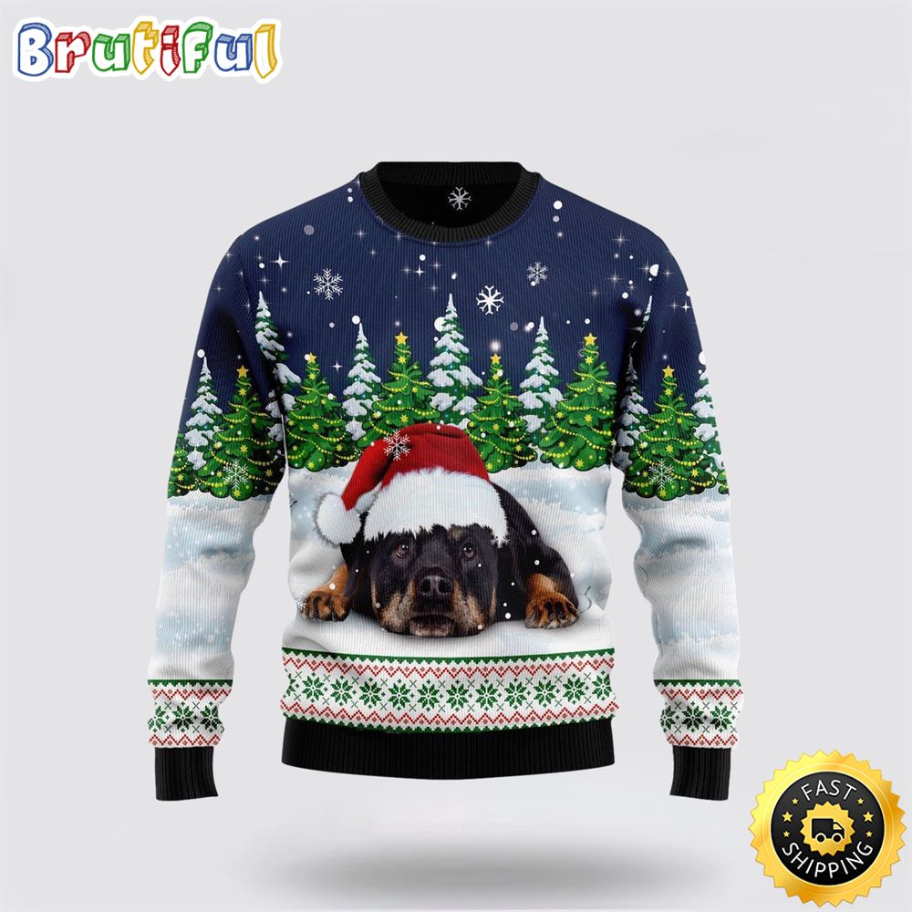 Dreaming Rottweiler Under Snow Ugly Christmas Sweater Show Your Love For Your Furry Friend 1 qm3fd3