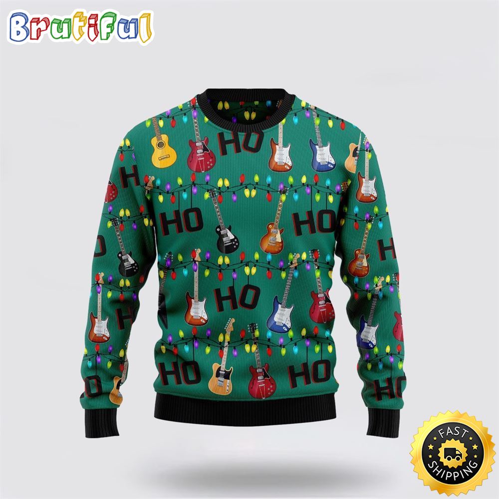 Electric Guitar Hohoho Ugly Christmas Sweater Christmas Gift For That Everyone Will Love 1 zu7q1z