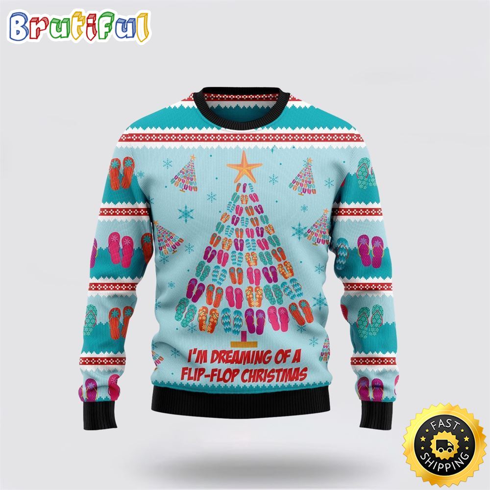 Flip flops Christmas Tree Ugly Christmas Sweater Christmas Gift For That Everyone Will Love 1 xjkbeo
