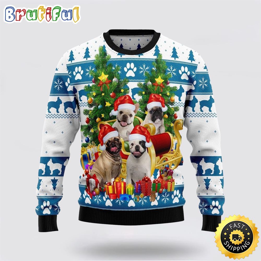 French Bulldog Greeting Ugly Christmas Sweater Show Your Love For Your Furry Friend 1 yhd0fl