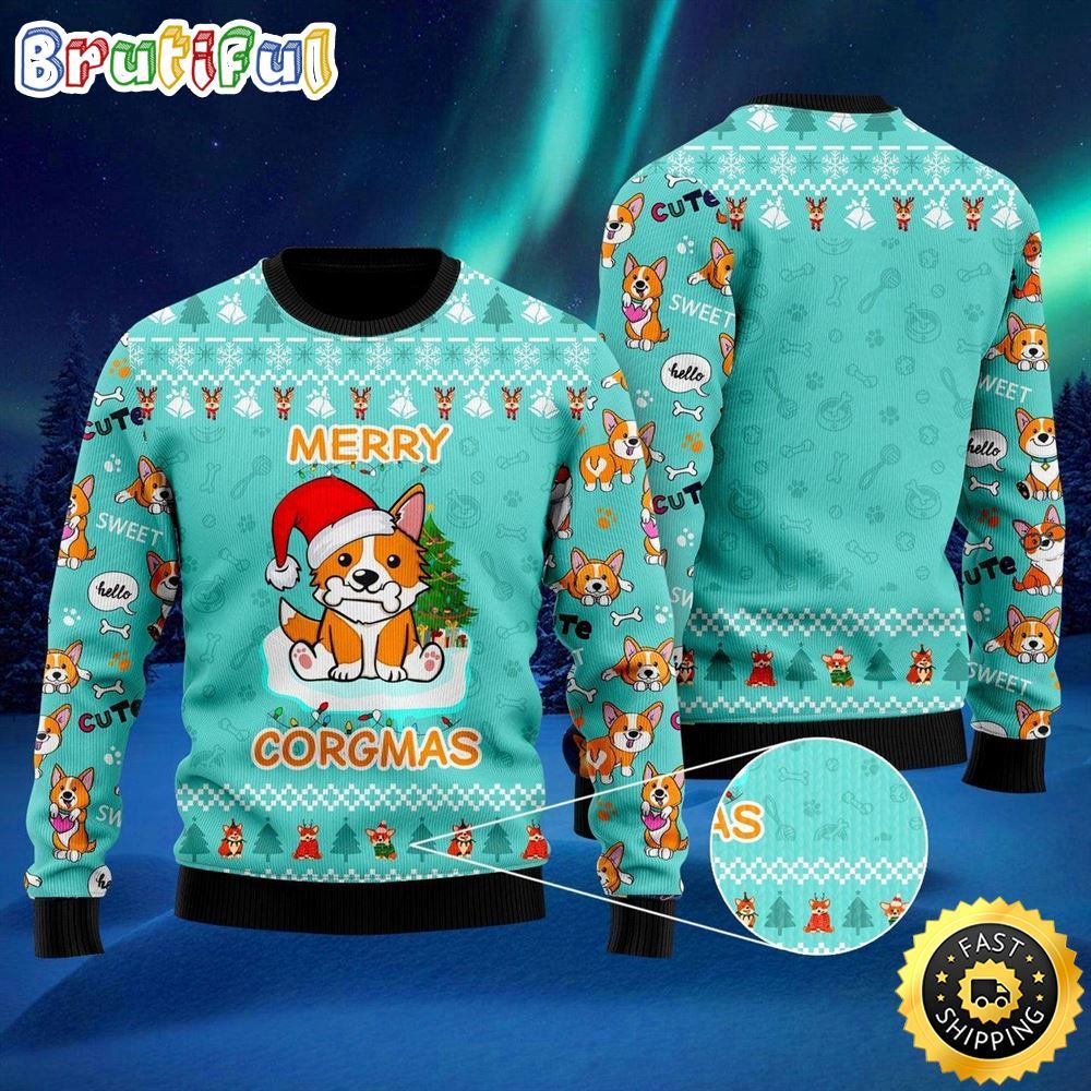 Funny Dog Merry Corgmas Ugly Christmas Sweater Show Your Love For Your Furry Friend 1 ozwsbw