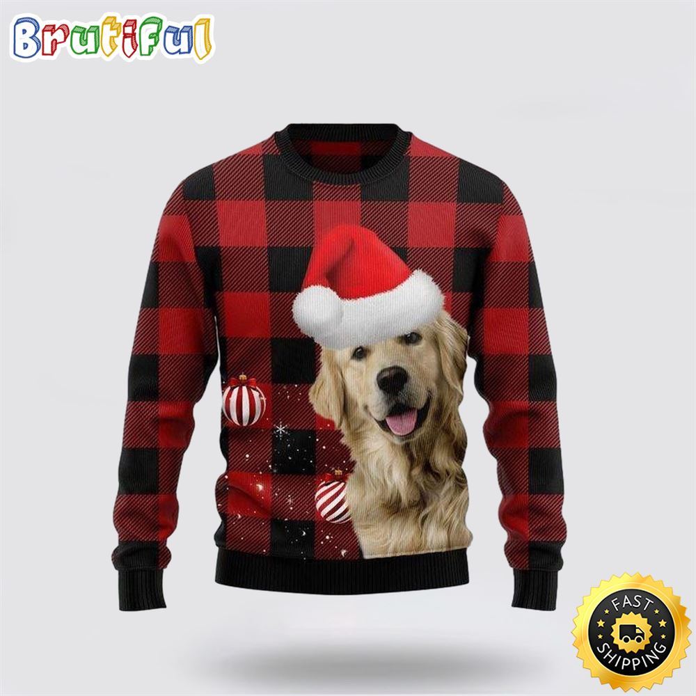 Golden Retriever Dog Ugly Christmas Sweater Show Your Love For Your Furry Friend 1 yuofgw