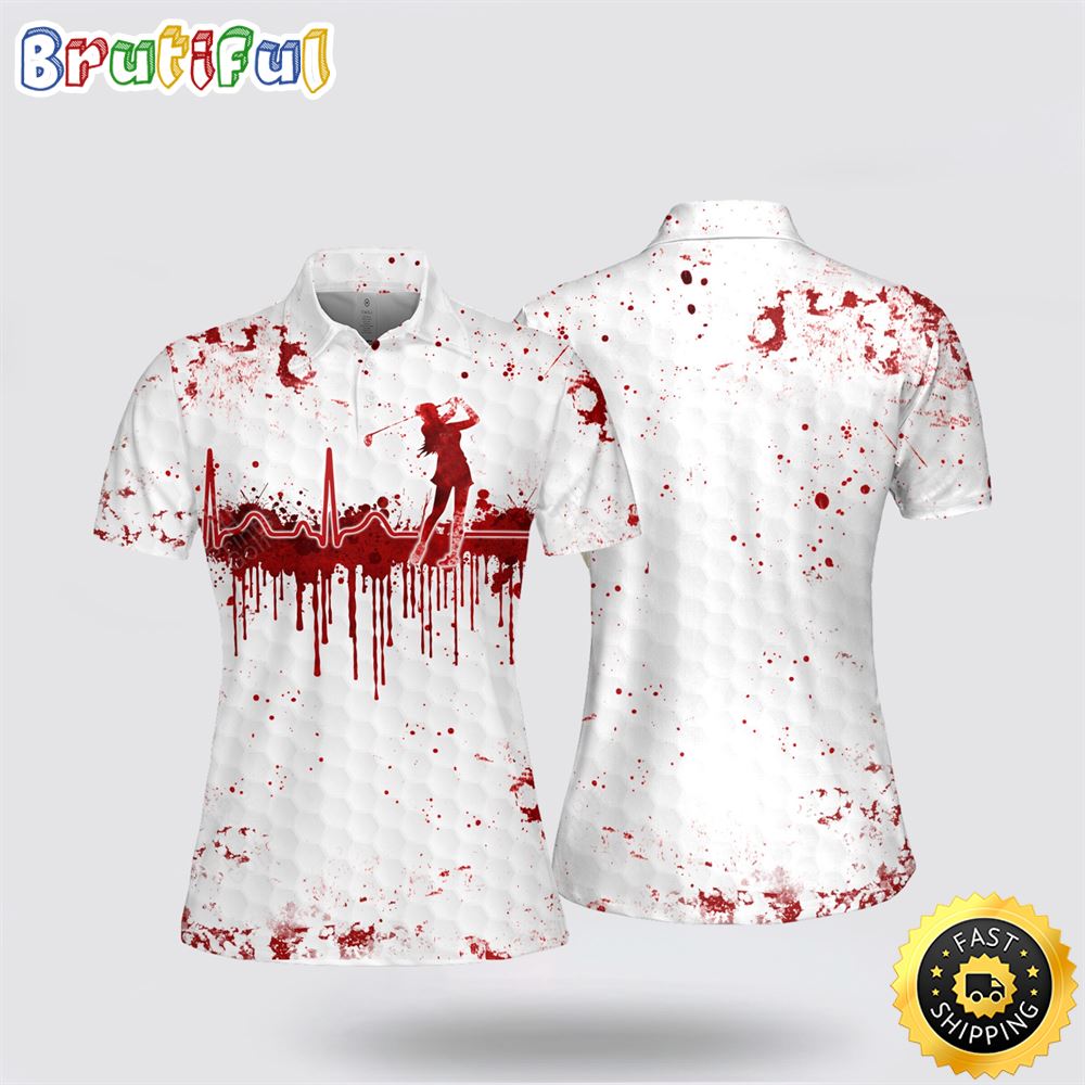 Golf Heart Beat Halloween Version Women Golf Polo Shirt 1 eyslub