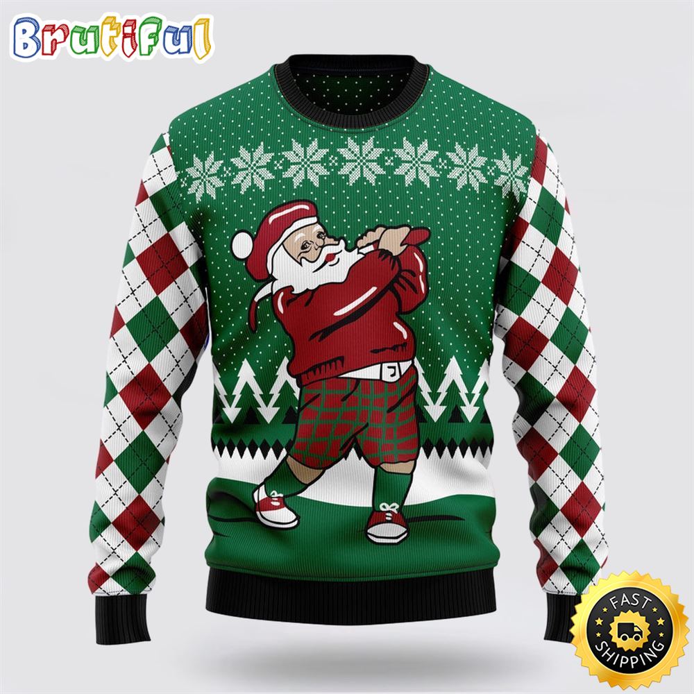 Golfer Santa Ugly Christmas Sweater Christmas Gift For That Everyone Will Love 1 xp90dk