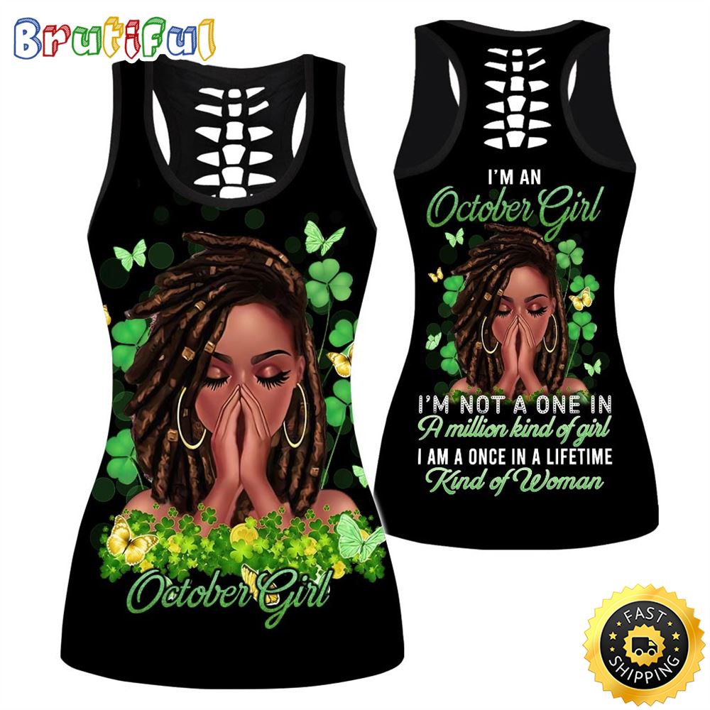 Green October Girl All Over Print 3D Tank Top Kind Of Women Gift For Women 1 jl26lk