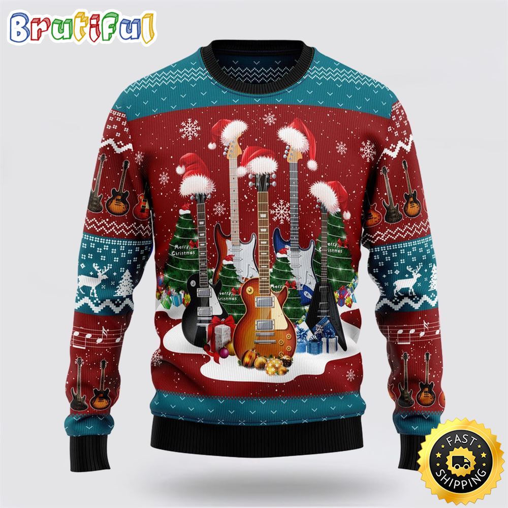 Guitar Christmas Ugly Christmas Sweater Christmas Gift For That Everyone Will Love 1 gl9nyk