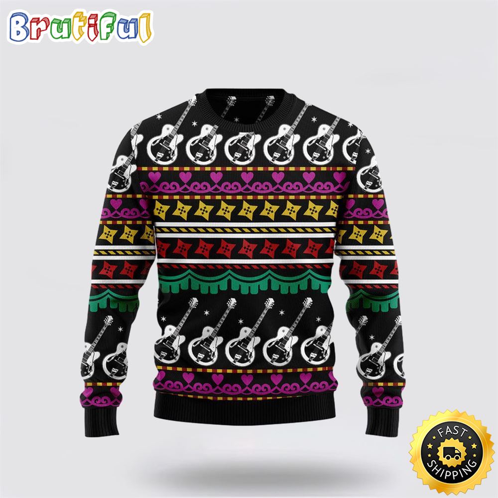 Guitar Christmas Ugly Christmas Sweater Christmas guitar lover Christmas Gift For That Everyone Will Love 1 rvqe1h