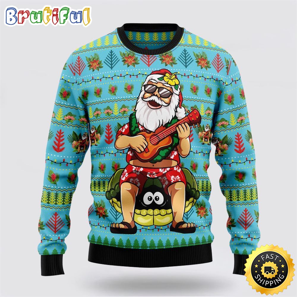 Hawaiian Christmas Santa Claus Ugly Christmas Sweater Christmas Gift For That Everyone Will Love 1 pdna0u