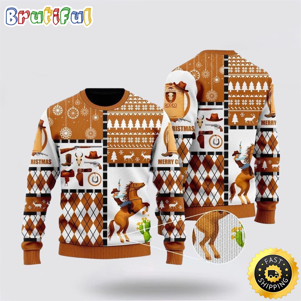Horse Cowboy Merry Christmas Ugly Christmas Sweater Christmas Gift For That Everyone Will Love 1 cdzghe
