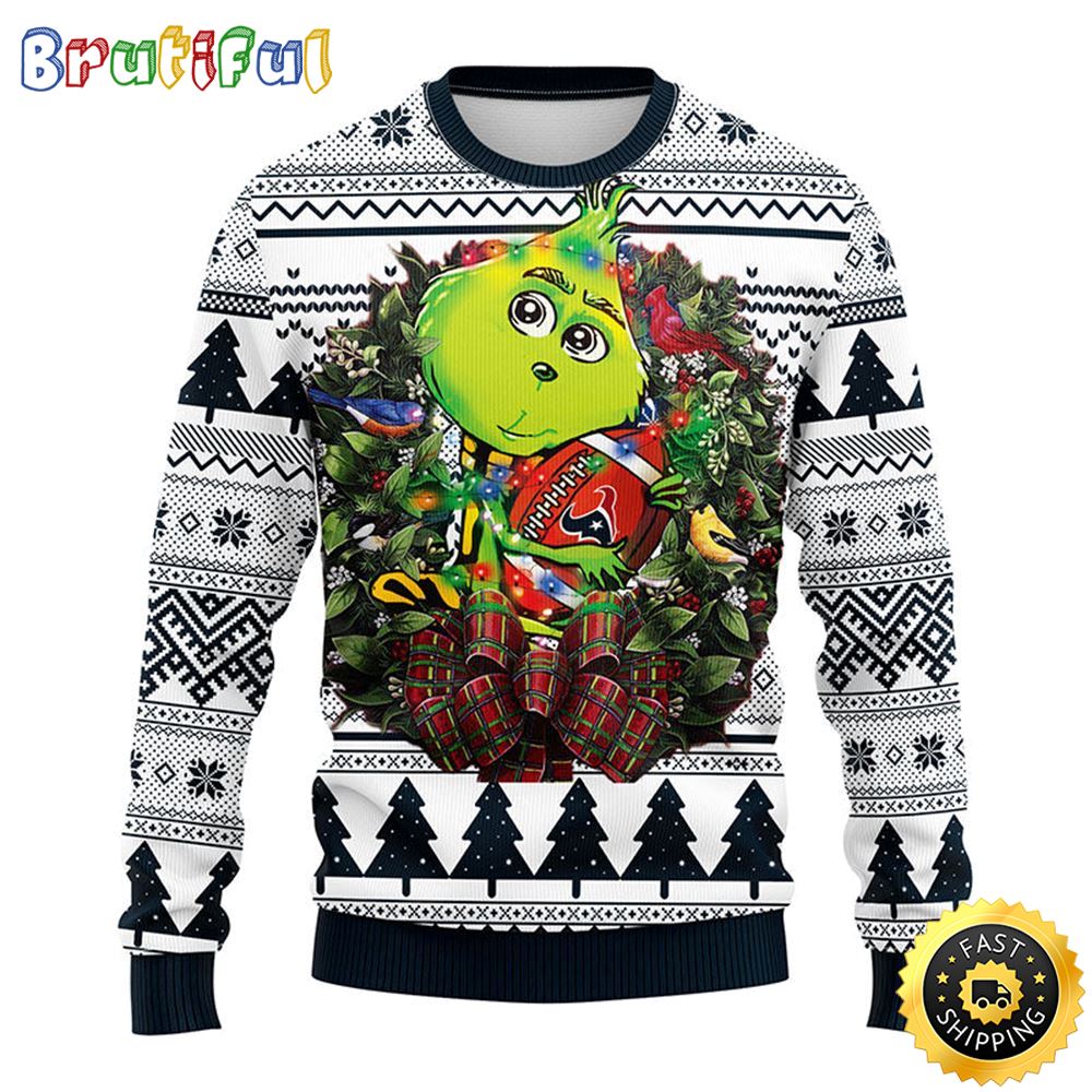 Houston Texans Christmas Ugly Sweater Grinch Hug Xmas Day Show Your Team Spirit 1 cqp6hi
