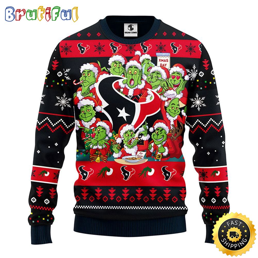 Houston Texans Christmas Ugly Sweater Print 12 Grinch Xmas Day Show Your Team Spirit 1 qg5g9a