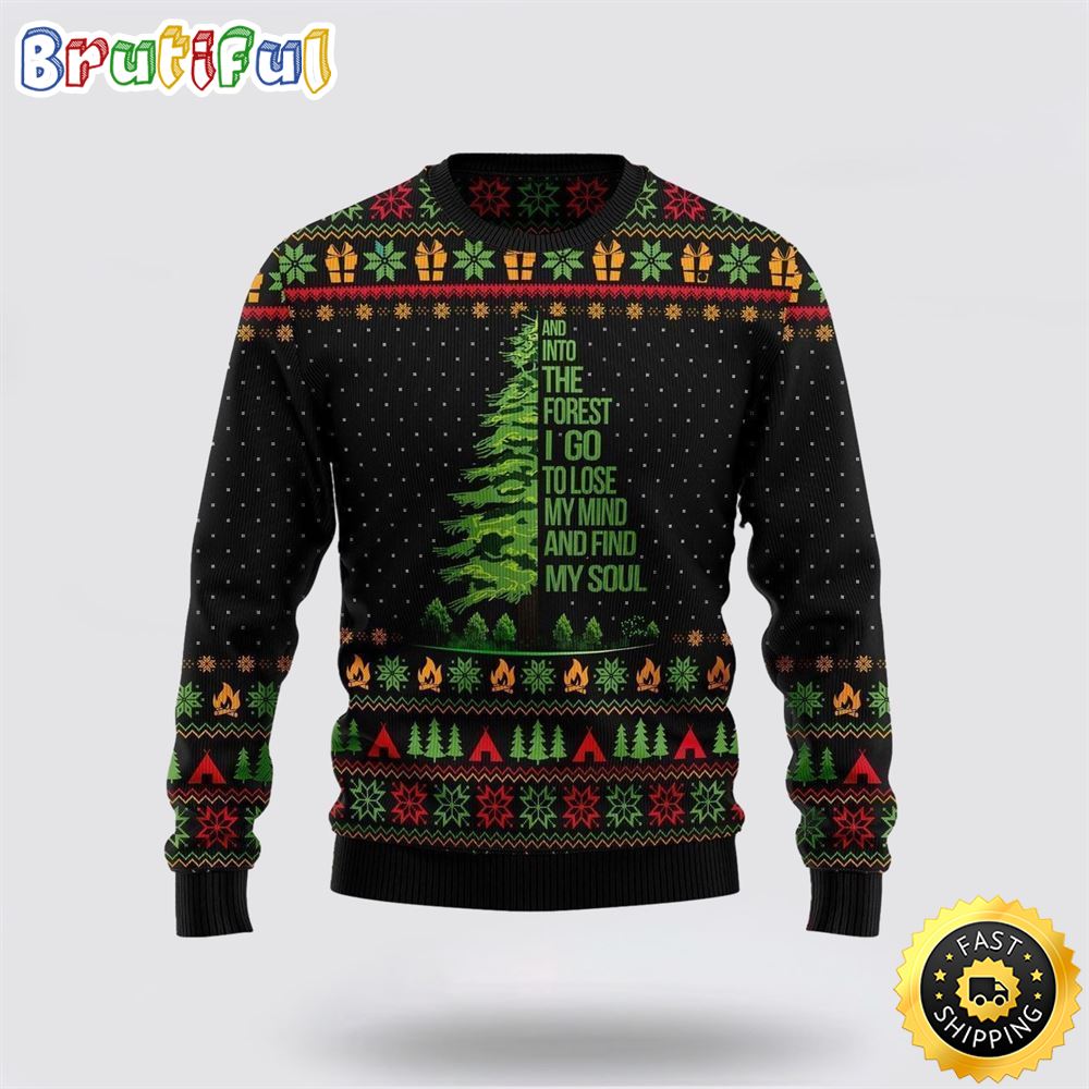 Into The Forest I Go Camping Ugly Christmas Sweater Christmas Gift For That Everyone Will Love 1 wibvi4